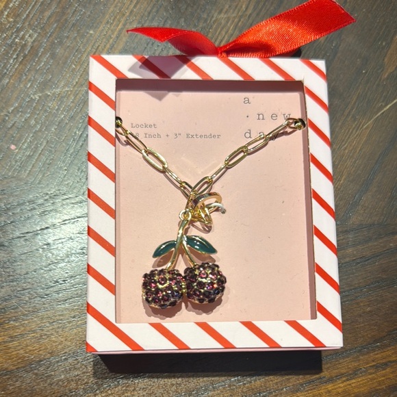 A New Day Gold and Red Cherry Necklace - Picture 1 of 2